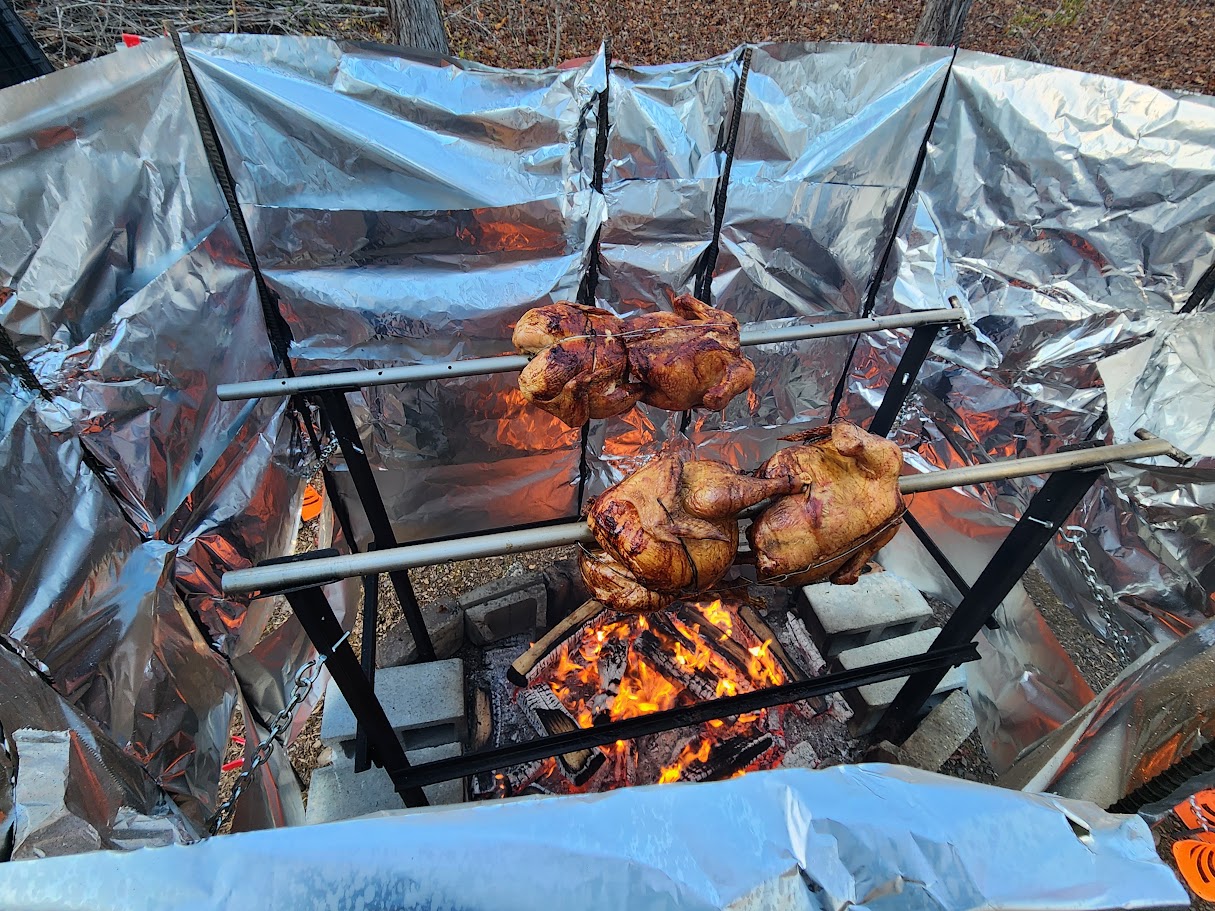 Outdoor turkey cooking at Webelos Only Training Weekend Activities (W.O.T.W.A.).